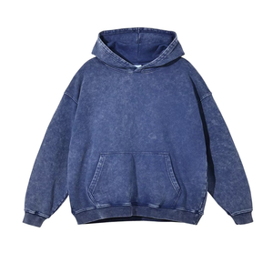 Sudadera con capucha de lana de Color sólido de peso pesado para hombre estilo de moda americana Sudadera con capucha gruesa suelta ropa cómoda - Product Image 1