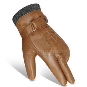 Gants en cuir imperméables Gants en cuir légers à doigts complets Gants en cuir pour hommes à la mode - Product Image 1