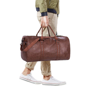 Sac de sport unisexe vintage en cuir de grande capacité et portable avec logo personnalisé anti-odeur avec serrure - Product Image 2