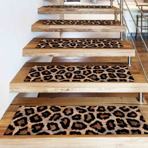 Leopard <b>Step</b> Rug, Printed Rug, Modern Design, <b>Machine</b> Washable,Goblen - Product Image 1
