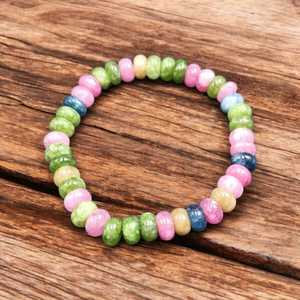 Bracelet extensible en quartz multi-tourmaline religieux fait à la main 8mm perles de pierres précieuses naturelles tendance dans le monde entier bijoux idée cadeau - Product Image 1