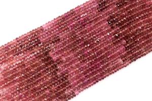 14 "ยาว1สาระธรรมชาติสีชมพูทัวร์มาลีนเพชรพลอยเหลี่ยมทำ Rondelle ลูกปัดทำเครื่องประดับสร้อยคอทำด้วยมือ - Product Image 6