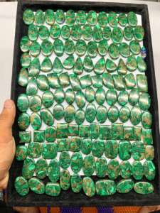 Vente en gros 100% cabochon en cuivre naturel malachite pierres précieuses polies pour la fabrication de bijoux - Product Image 5