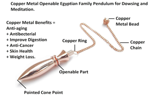 Pendule familial égyptien en métal cuivre moderne ouvrable pour la radiesthésie et la méditation pour Noël - Product Image 6