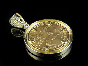 Chapado en oro forma de moneda Moissanite Diamante tachonado S925 plata Iced Out colgante Hip Hop joyería personalizada para hombres - Product Image 4