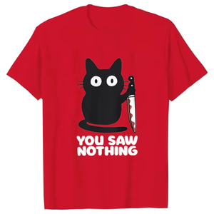 <b>Funny</b> Cat YOU SAW NOTHING Print <b>T</b> <b>Shirt</b> Graphic <b>T</b> <b>Shirt</b> High Quality <b>Men</b> Women Short Sleeve <b>T</b> <b>Shirt</b> <b>Men's</b> Sportswear <b>Men's</b> Top - Product Image 5