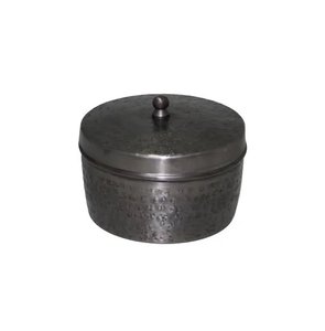 Ensemble de 3 boîtes rondes en fer avec couvercle or noir nickel boîte de taille personnalisée pour la cuisine et la décoration de table faites à la main en vrac - Product Image 1