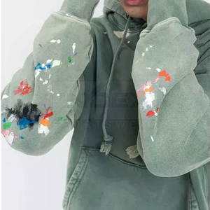 Sweats à capuche délavés à l'acide de haute qualité pour hommes, séchage rapide respirant avec impression de logo personnalisé - Product Image 5