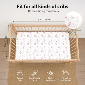 Sábanas para cuna de bebé Sábanas de cama para niños pequeños Equipadas para cuna estándar y colchones para niños pequeños, microfibra súper suave - Product Image 3