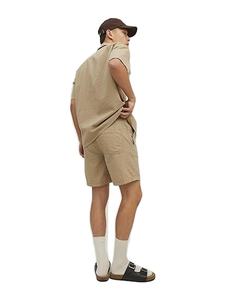 2025กางเกงขาสั้นผู้ชายผ้าฝ้าย100% เทอร์รี่เทอร์รี่โลโก้กำหนดเองรูปแบบสีทึบสไตล์ลำลอง - Product Image 2