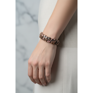 Pulsera de Rodonita Natural con Corte Ancho - Product Image 6