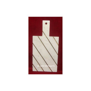 Tabla de Cortar Rectangular de Mármol Blanco Natural, Diseño Clásico Hecho a Mano con Superficie Brillante, para Cortar Verduras en el Hogar - Product Image 1