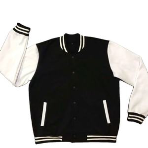 Chaqueta de Béisbol Varsity Personalizada para Hombre, 100% Lana, Manga Larga, Cuello Alto, Logotipo Frontal, Exterior de Cuero - Product Image 1