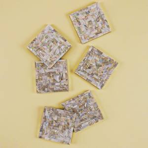 Hot trend wooden <b>coaster</b> with mother of pearl inlay best quality mosaic MOP <b>drink</b> <b>coasters</b> - Product Image 5