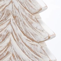 Ensemble d'arbres de Noël artificiels en bois sculpté rustique, légers, pour table