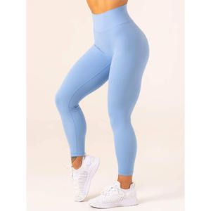 Durable personnalisé bleu NKD taille haute Scrunch Leggings profilé dos ceinture et vêtements actifs mode Gym Leggings pour les femmes - Product Image 1