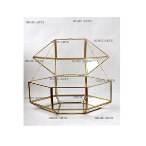 Caja de almacenamiento de joyería de vidrio de la más alta calidad con marco de metal Anillos de tamaño personalizado Joyero cosmético en la India - Product Image 6