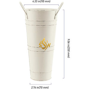 Pot de fleurs en métal galvanisé, fabriqué à la main, en relief, nouveau design, vintage et de luxe, pour la décoration de la maison et du jardin. - Product Image 3