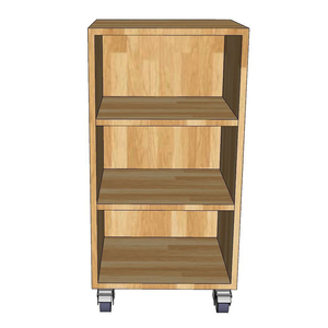 TCN68026 Natural Wood 3-Drawer Mobile Personal <b>Locker</b> for <b>Storage</b> - Product Image 2