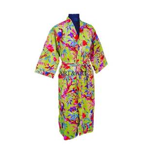 Nuevo Kimono de Baño Acolchado Kantha Hecho a Mano para Mujer, Elegante y Térmico, de Algodón, Manga Larga, con Diseño Floral - Product Image 5