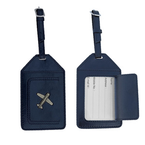 Étiquettes à bagages en cuir végétalien carré Durable de haute qualité Logo personnalisé imprimé en typographie pour voyage d'affaires sac de valise de compagnie aérienne - Product Image 4