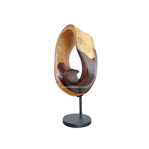 Escultura de madera hueca hecha a mano, diseño Art Deco, decoración de madera con soporte para mesa, decoración del hogar - Product Image 1