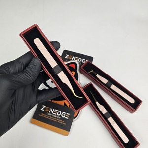 Professional <b>Nude</b> Color Mega Volume Fiber Tips Durable Eyelash Extension Tweezers Custom Logo Stainless Steel Lash Extensions - Product Image 5