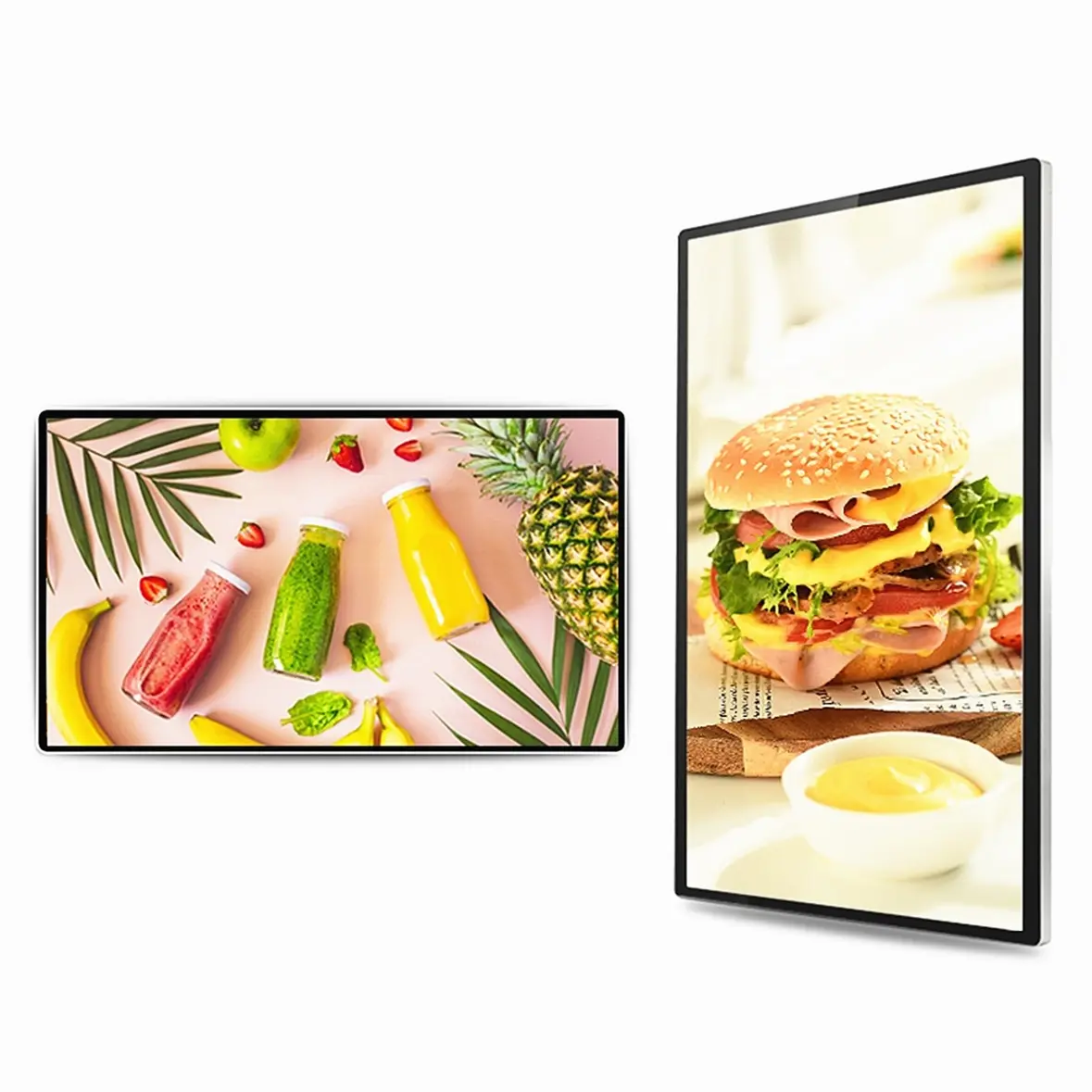 Kontrol cerdas layar sentuh 10.1 inci Android, papan reklame Digital dengan daya poe untuk menu restoran