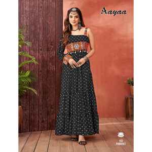 ชุดอนาลกาลิพิมพ์ลายดิจิตอลสไตล์ดั้งเดิมที่แนบมาเต็มรูปแบบสำหรับเทศกาลปาร์ตี้โอกาสใหม่เสื้อผ้าปากีสถานของอินเดีย - Product Image 1