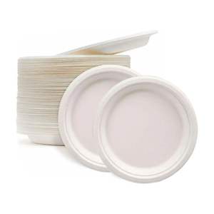 Bagasse de canne à sucre biodégradable jetable de qualité supérieure assiettes rondes fêtes écologiques disponibles toutes les tailles exportation inde - Product Image 3