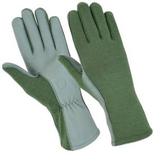 100% Gants de soudage originaux Gants de vol Nomex avec fonctionnalités de thérapie ignifuge et arthritique en cuir d'olive - Product Image 5