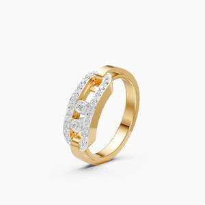 <b>Open</b> Hexagon Fancy Lab Grown Diamond Sustainable Luxury Girls <b>Ring</b> With 0.29 Ct | In 9K Yellow White And Rose Gold - Product Image 3