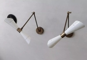 Aplique de pared vintage moderno de mediados de siglo, accesorios de iluminación, lámpara LED para sala de estar, par de regalos de latón - Product Image 5