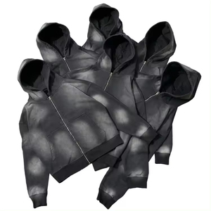 Oem Custom High Quality Hoodie Sweatpant Sets Custom Logo <b>Oversized</b> Stone Acid Wash Tracksuits Full Zip <b>Joggers</b> Washed Tracksuit - Product Image 2