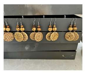 Elegantes pendientes de ratán para trajes de verano, pendientes de ratán hechos a mano para mujer, estilo informal de playa y joyería Bohemia - Product Image 3