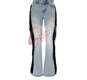 Custom Jeans Women Jeans Women'S High Waist Loose And Thin Small Straight Wide Leg With Feather Made In Pakistan