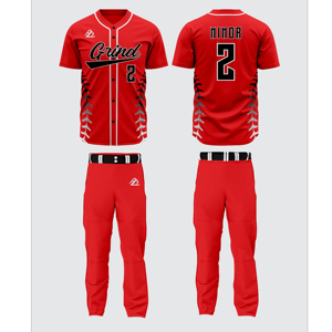 Ensemble d'uniformes de baseball athlétique, imprimé personnalisé, respirant, antibactérien, léger, séchage rapide, 100% polyester, anti-UV, personnalisable - Product Image 6