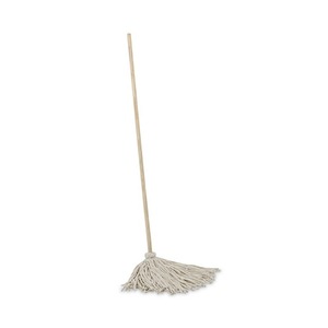 Boardwalk 50 In. Wood Handle #24 Cotton Head Deck <b>Mop</b> White-6/Carton - Product Image 1