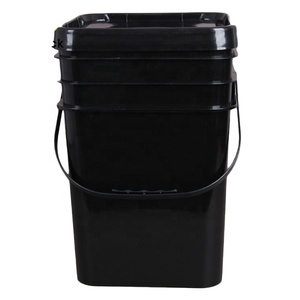 Seau à vis carré de 5 gallons avec poignée en plastique, matériau recyclé de couleur noire - Product Image 3