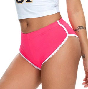 กางเกงขาสั้นเอวสูงของผู้หญิงมีสไตล์ผ้าฝ้าย100% ระบายอากาศได้ดีเป็นมิตรกับสิ่งแวดล้อมเหมาะสำหรับฟิตเนสโยคะชุดสโมสรกีฬา - Product Image 3