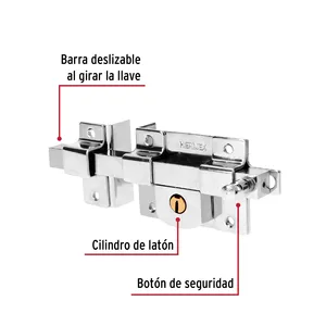 Blocco a barra fissa HERMEX per Blister a sinistra con 3 unità di serrature per mobili - Product Image 2
