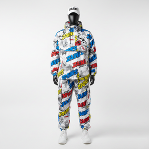 Conjunto de Chaqueta Cortavientos de Poliéster Premium de Talla Grande, 120 GSM, Impresión por Sublimación Completa, Diseño Multicolor con Logotipo Personalizado - Product Image 1