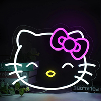 Populaire Hello Kitty anime enseigne lumineuse au néon décoration d'ambiance créative pour décoration murale événement affichage fête décoration colorée