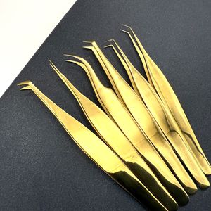 Pince à épiler japonaise en acier inoxydable pour extension de cils Trending Gold Plasma Set avec pointe pointue - Product Image 3