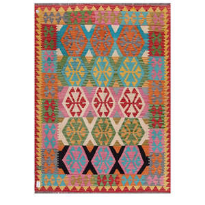 Alfombra Kilim de Maimana, Afganistán, 205 x 150 cm, Alfombras y Conjuntos Tradicionales Afganos - Product Image 1