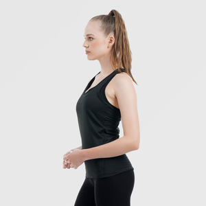 Mode été Racer Back pour femme décontracté tricoté débardeurs vêtements de sport Logo personnalisé Fit Activewear entraînement Yoga débardeur - Product Image 2