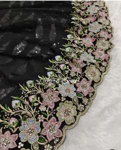 Hot Selling Georgette With Sequins And Stone Work Saree Wholesale Factory <b>Supply</b> From India At Cheap Rate - Product Image 2