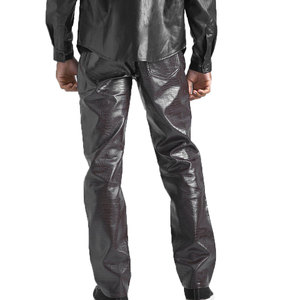 กางเกงหนังสำหรับผู้ชายกางเกงหนังลำลองสำหรับผู้ชายผลิตตามแบบใหม่2023 - Product Image 2