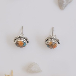 925 argent Sterling Turquoise boucles d'oreilles à la main pierres précieuses Spinner plaqué or à la mode cadeau de mariage bijoux pour filles femmes - Product Image 4