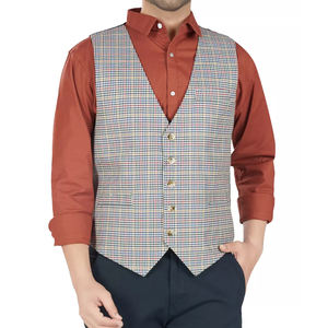 Chaleco de tartán escocés para hombre de calidad superior OEM al por mayor Chaleco de tartán de secado rápido escocés elegante para hombre - Product Image 1